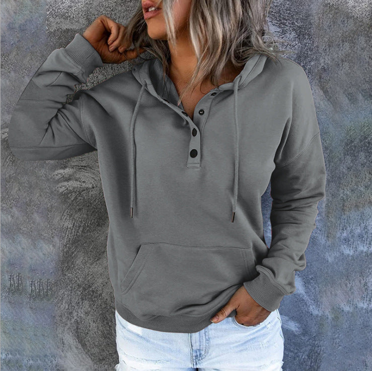 Relaxed Fit Drawstring Hooded Sweatshirt