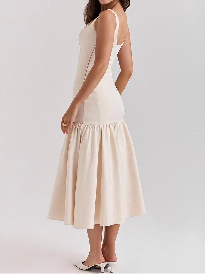Women's Backless Cami Maxi Dress French Style