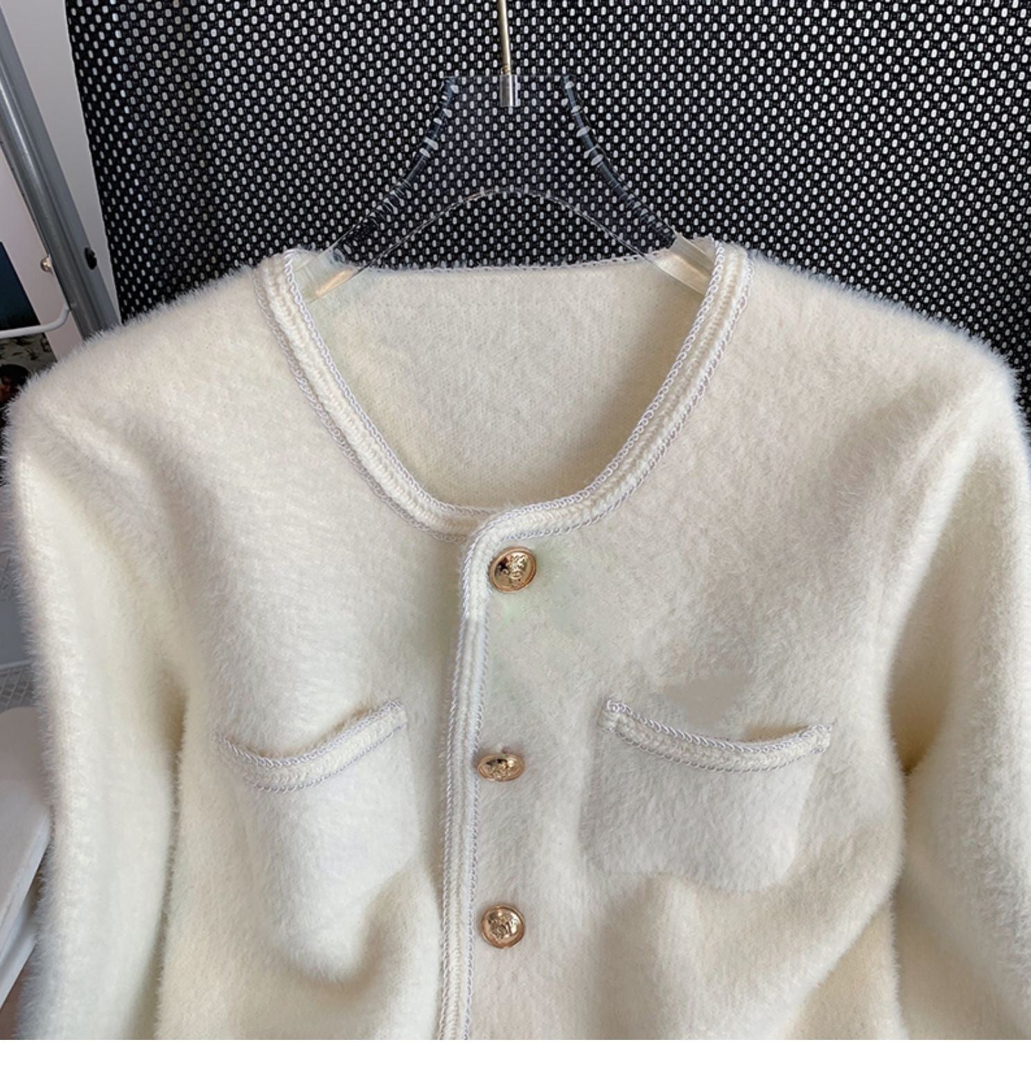 Elegant Faux Mink Knit Cardigan