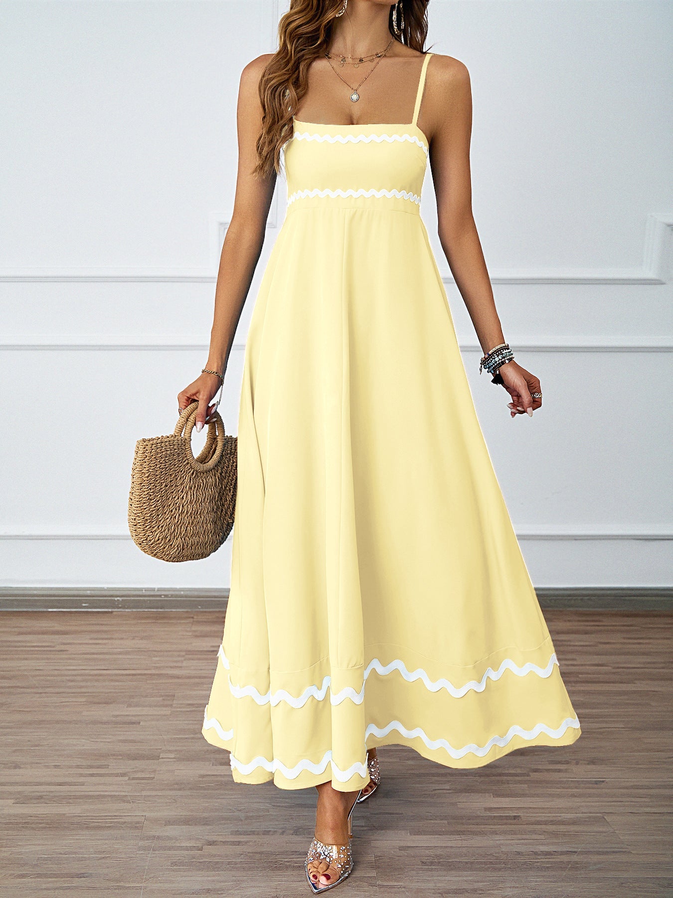 Elegant Lace Patchwork Strapless Maxi Dress Women