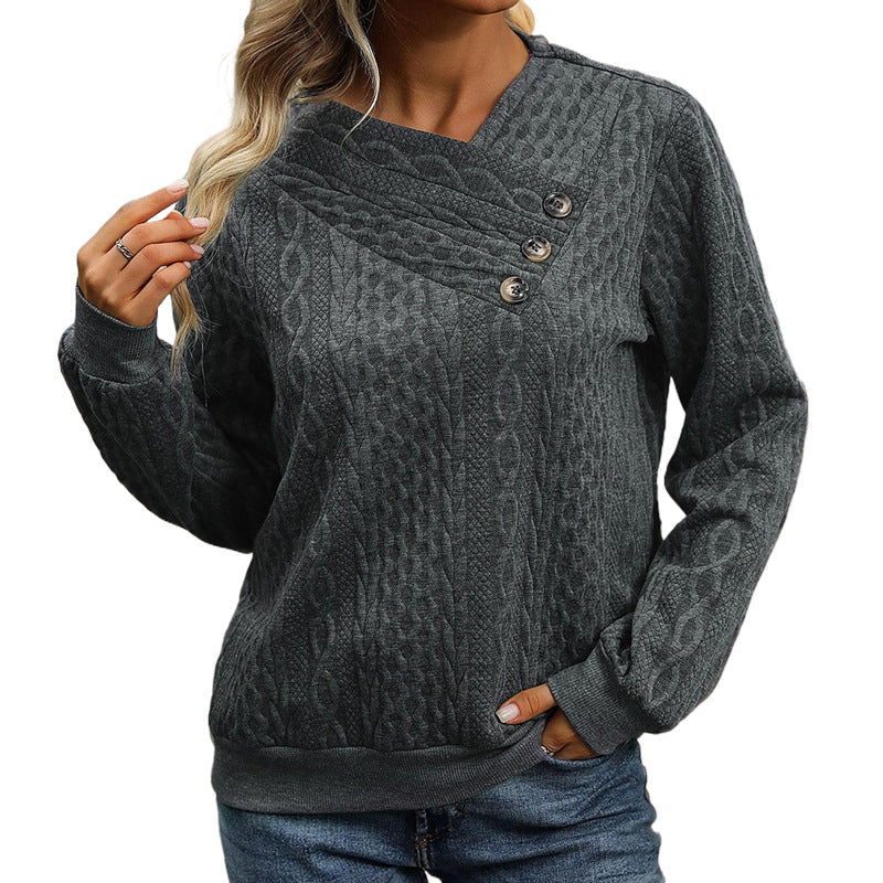 Cable Knit Button-Up Sweater