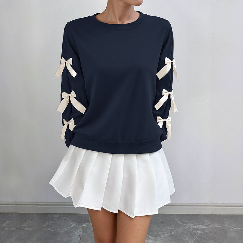 Sweet Bow Detail Relaxed Sweatshirt