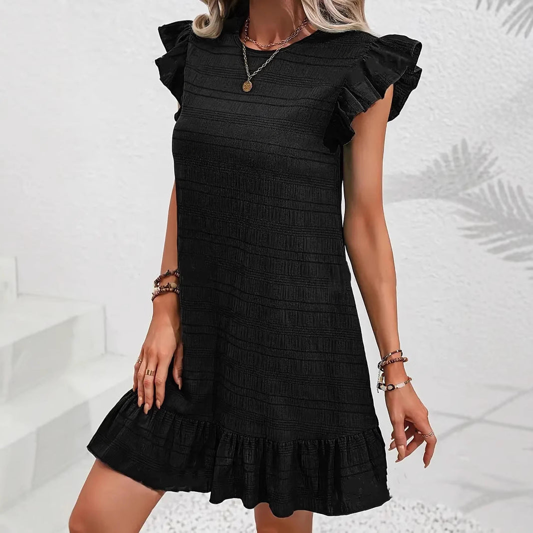 Ruffle Sleeve and Hem Dress