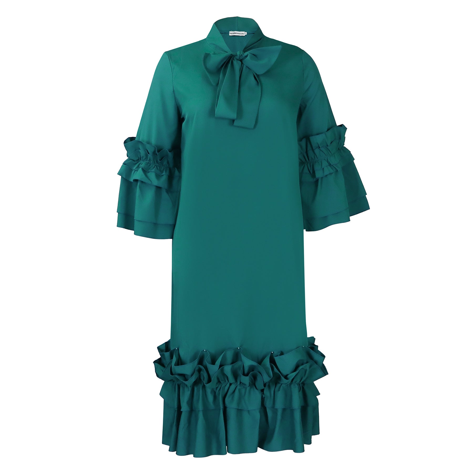 Ruffle Flare Sleeve Plus Size Dress
