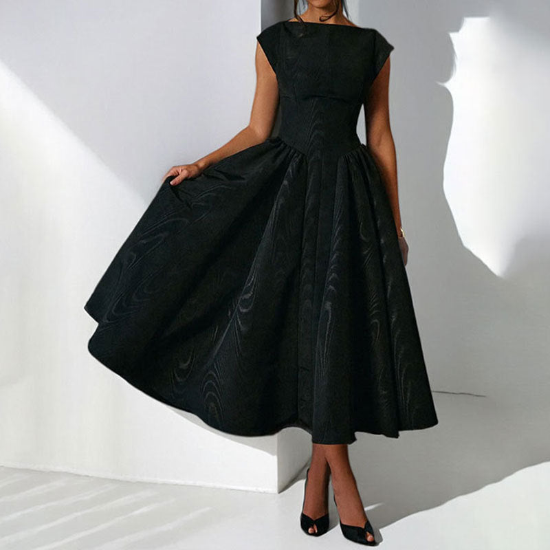 Backless Pleated Fitted Midi Dress
