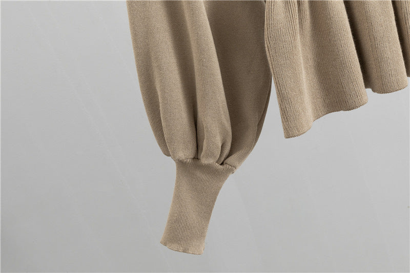 Ruffle Knit Top and High-Waist Skirt Set