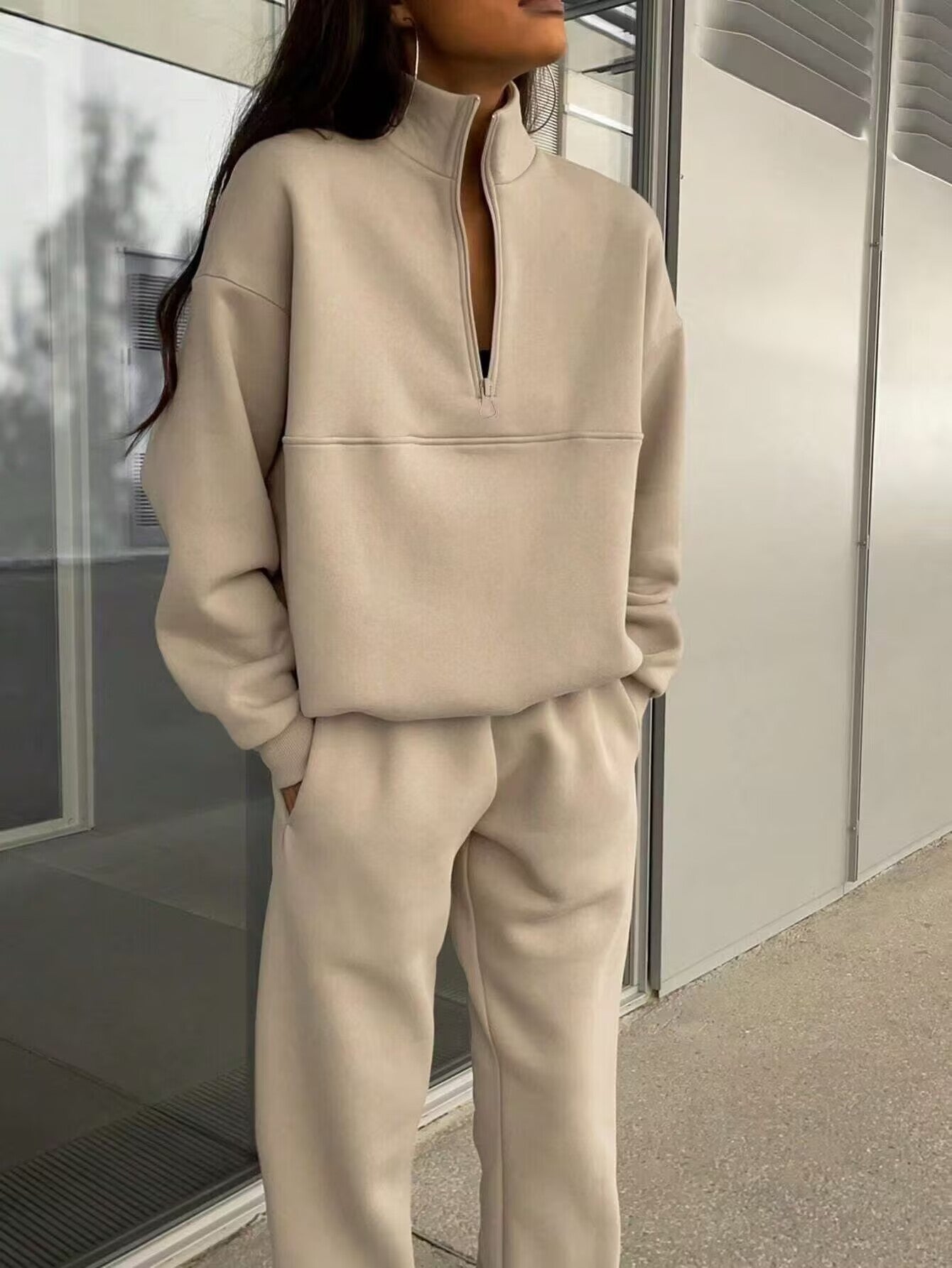 Thick Long Sleeve Sweatshirt and Pants Set