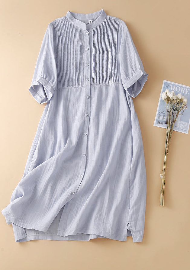 Relaxed Vintage Pleated Shirt Dress