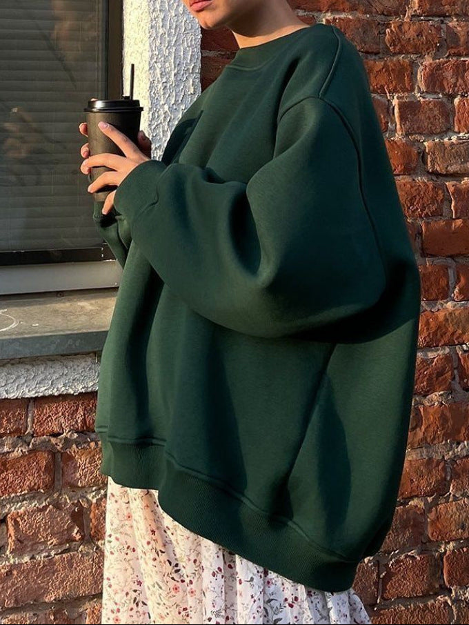 Relaxed Fit Fleece Pullover Sweatshirt