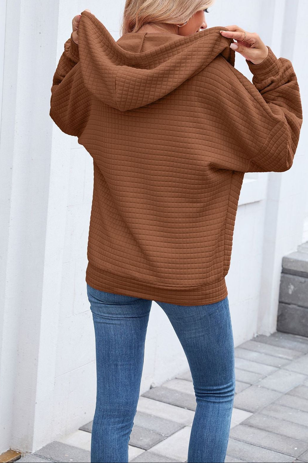 Women's Solid Zip Hooded Sweatshirt