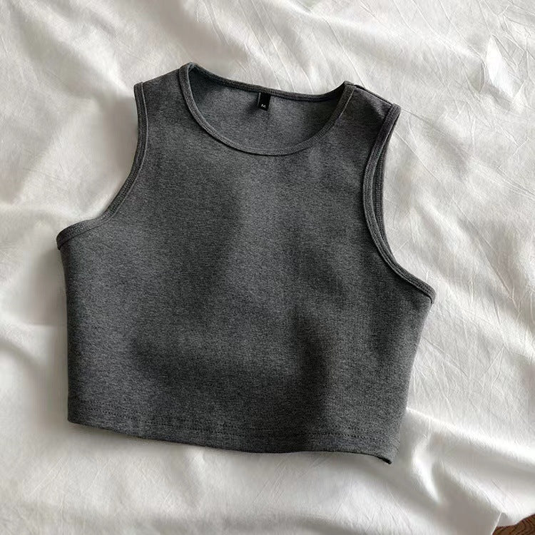 Cropped Stretch Sleeveless Fitted Top