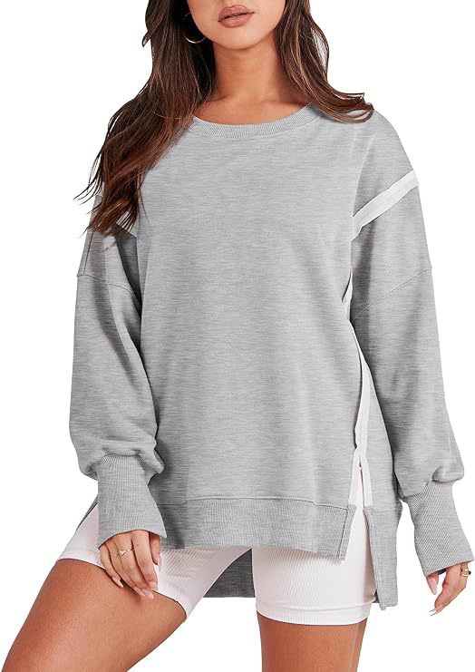 Raw Edge Slit Patchwork Sweatshirt