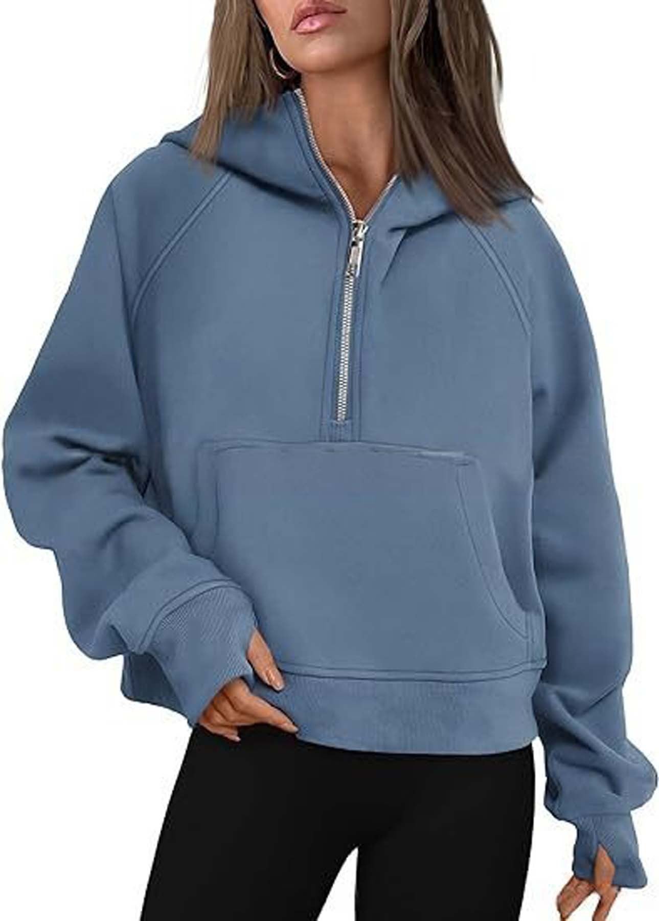 Women’s Hooded Zip-Up Thick Sweatshirt