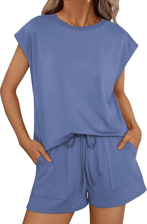 Women Loose Short Sleeve Two-Piece Set