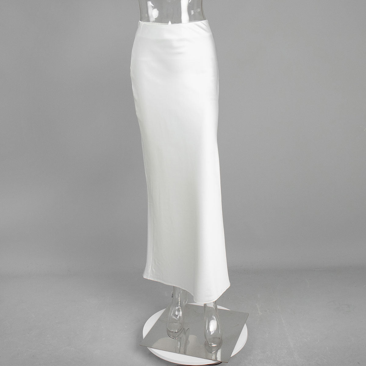 High-Waist Satin Mermaid Maxi Skirt