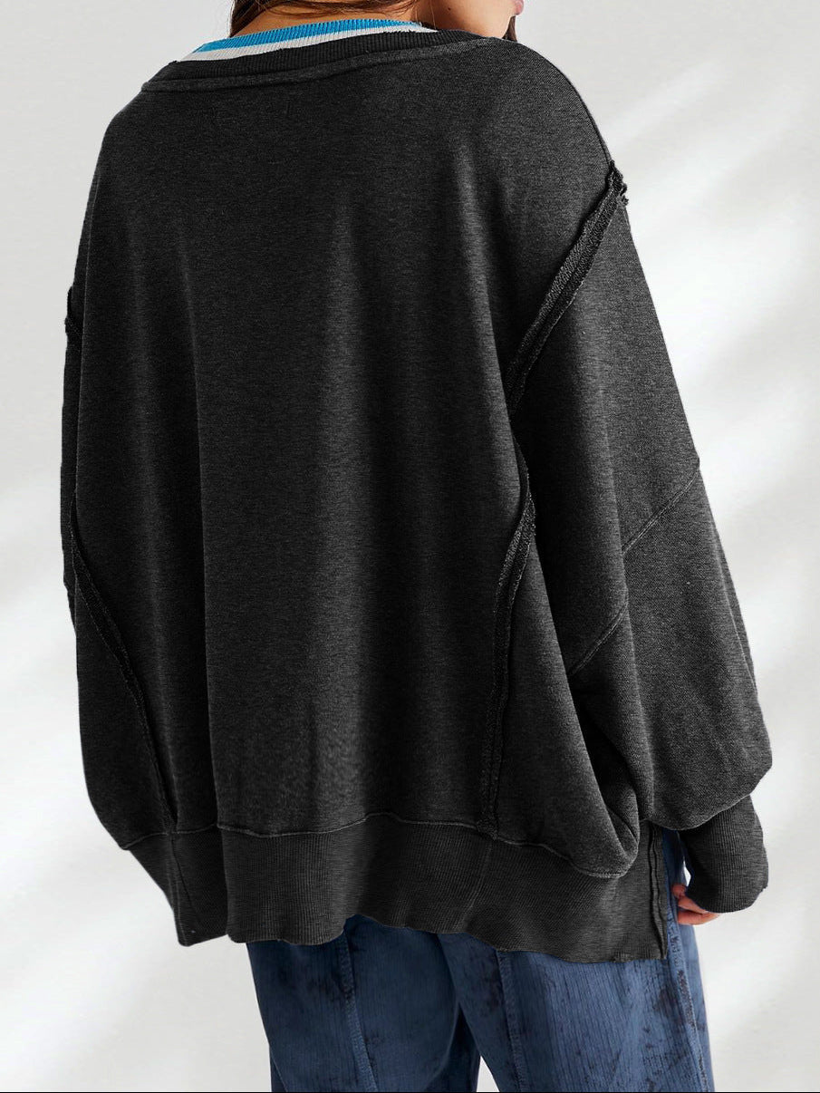 Round Neck Casual Long Sleeve Sweatshirt