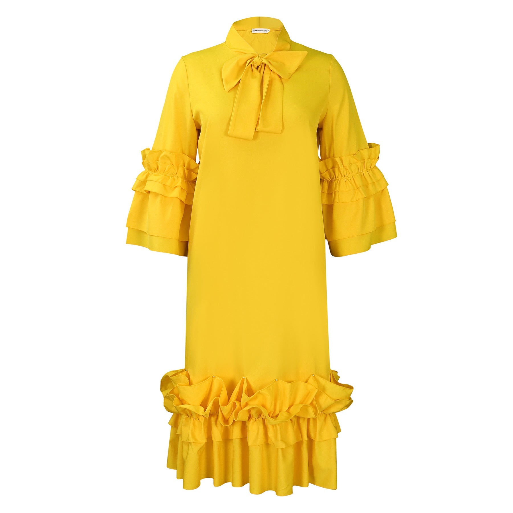 Ruffle Flare Sleeve Plus Size Dress
