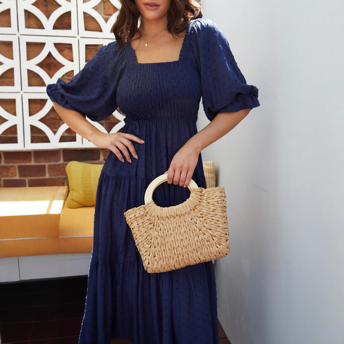 Off-Shoulder Ruffle Backless Maxi Dress