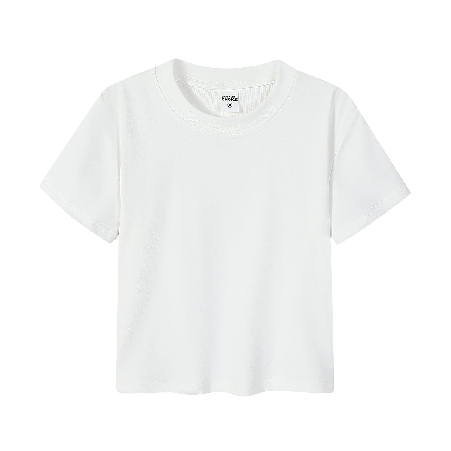 Basic White Short-Sleeve Crop Top