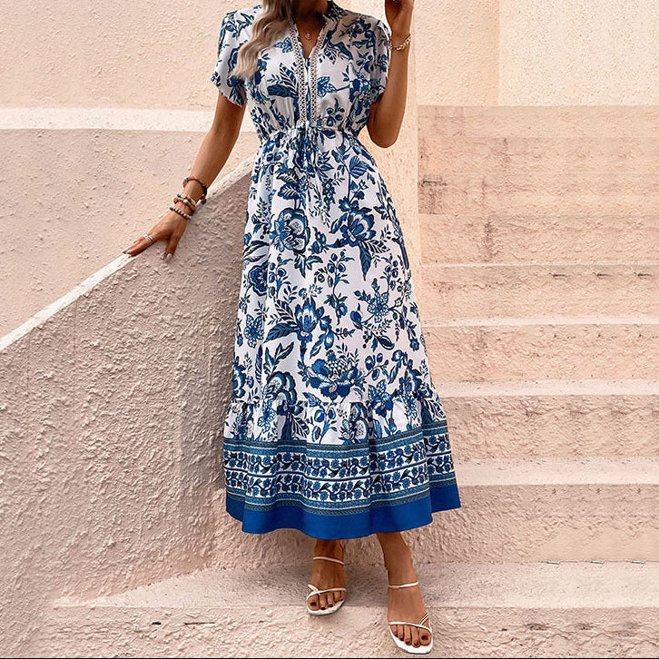Bohemian Print Vacation Maxi Dress
