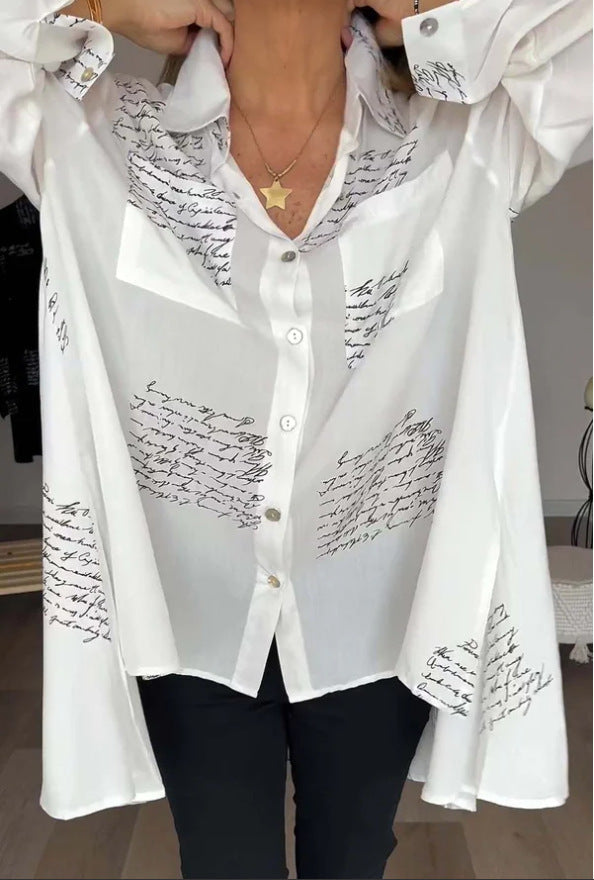 Printed High-Low Relaxed Fit Shirt