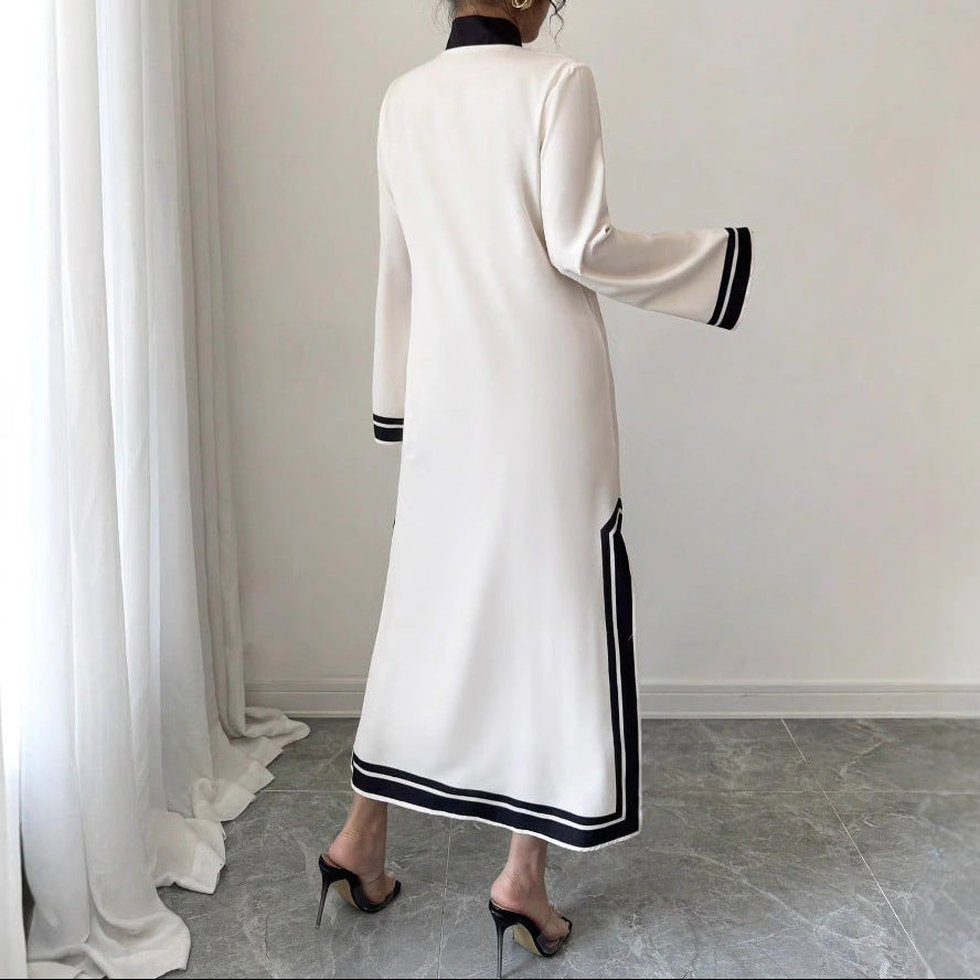 Side Slit Long Sleeve Beach Dress