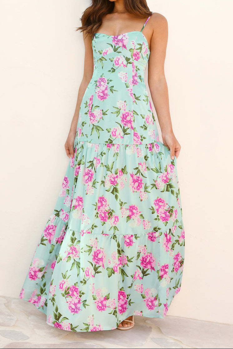 Cutout Spaghetti Strap Slim Fit Maxi Dress