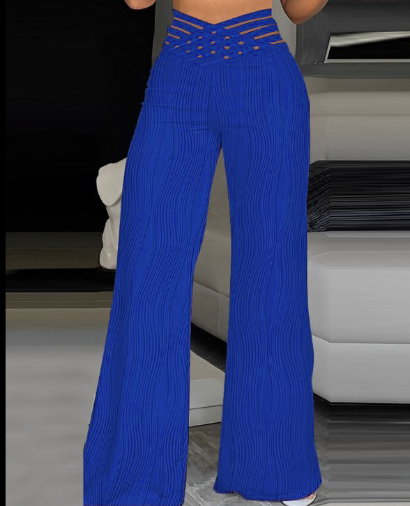 Jacquard Stretch Flared Pants