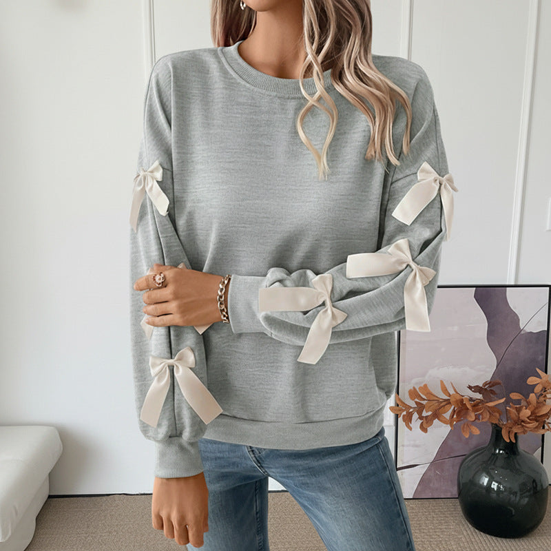 Sweet Bow Detail Relaxed Sweatshirt