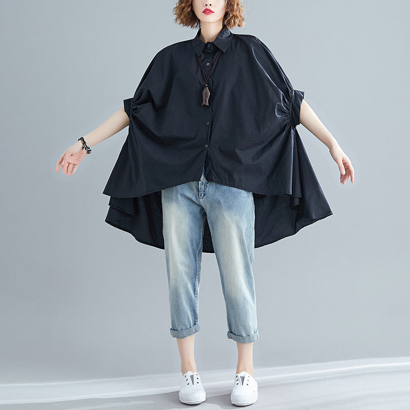 Plus Size Loose High-Low Casual Shirt