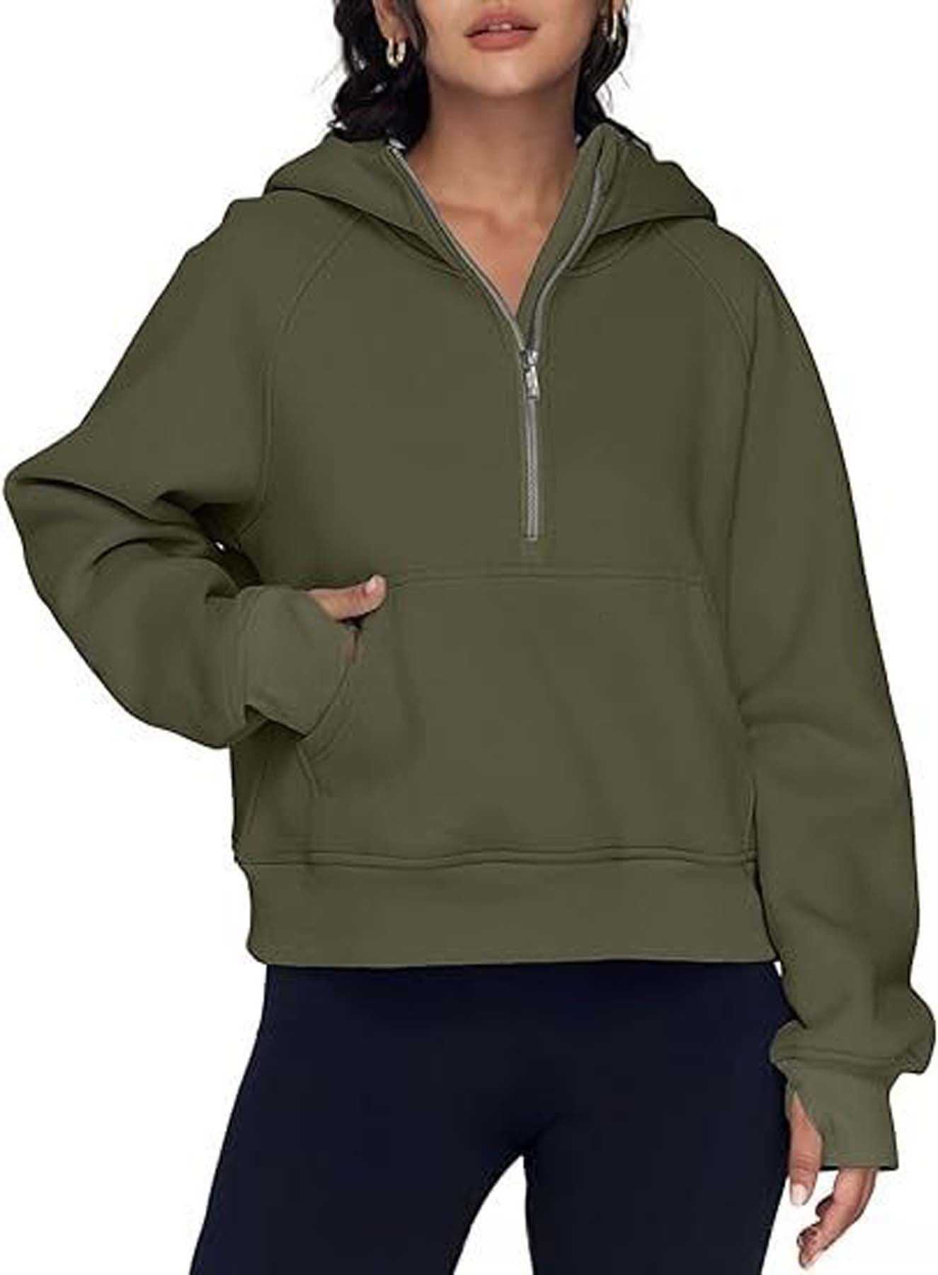 Women’s Hooded Zip-Up Thick Sweatshirt