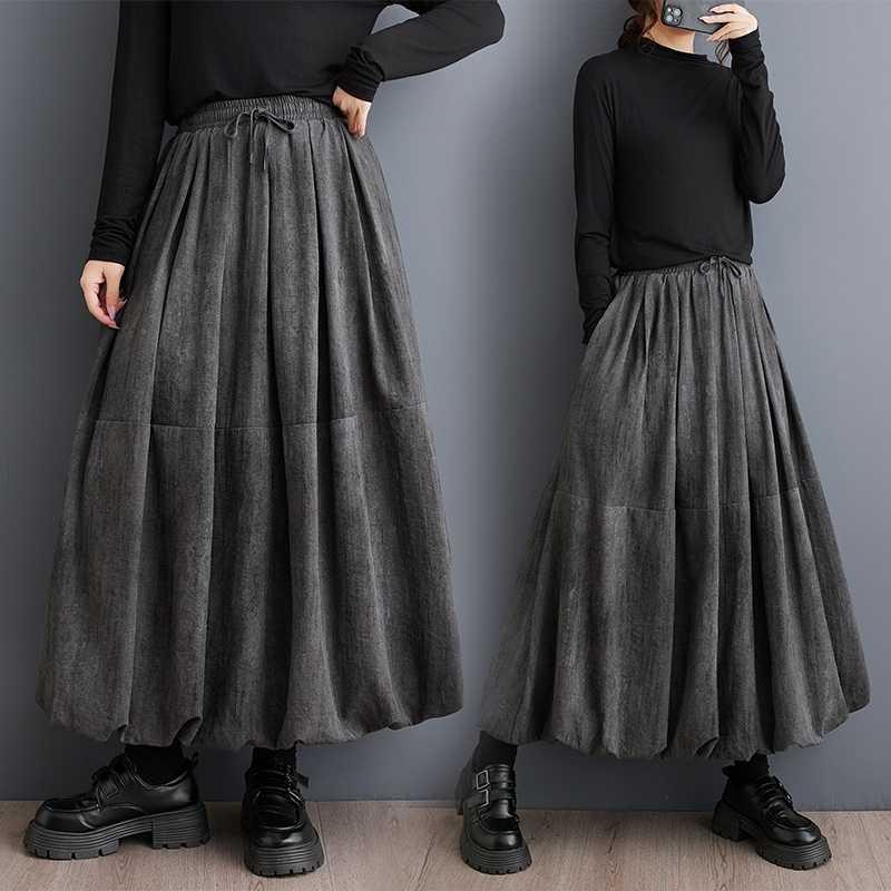 Loose Plus Size Lantern Style Midi Dress