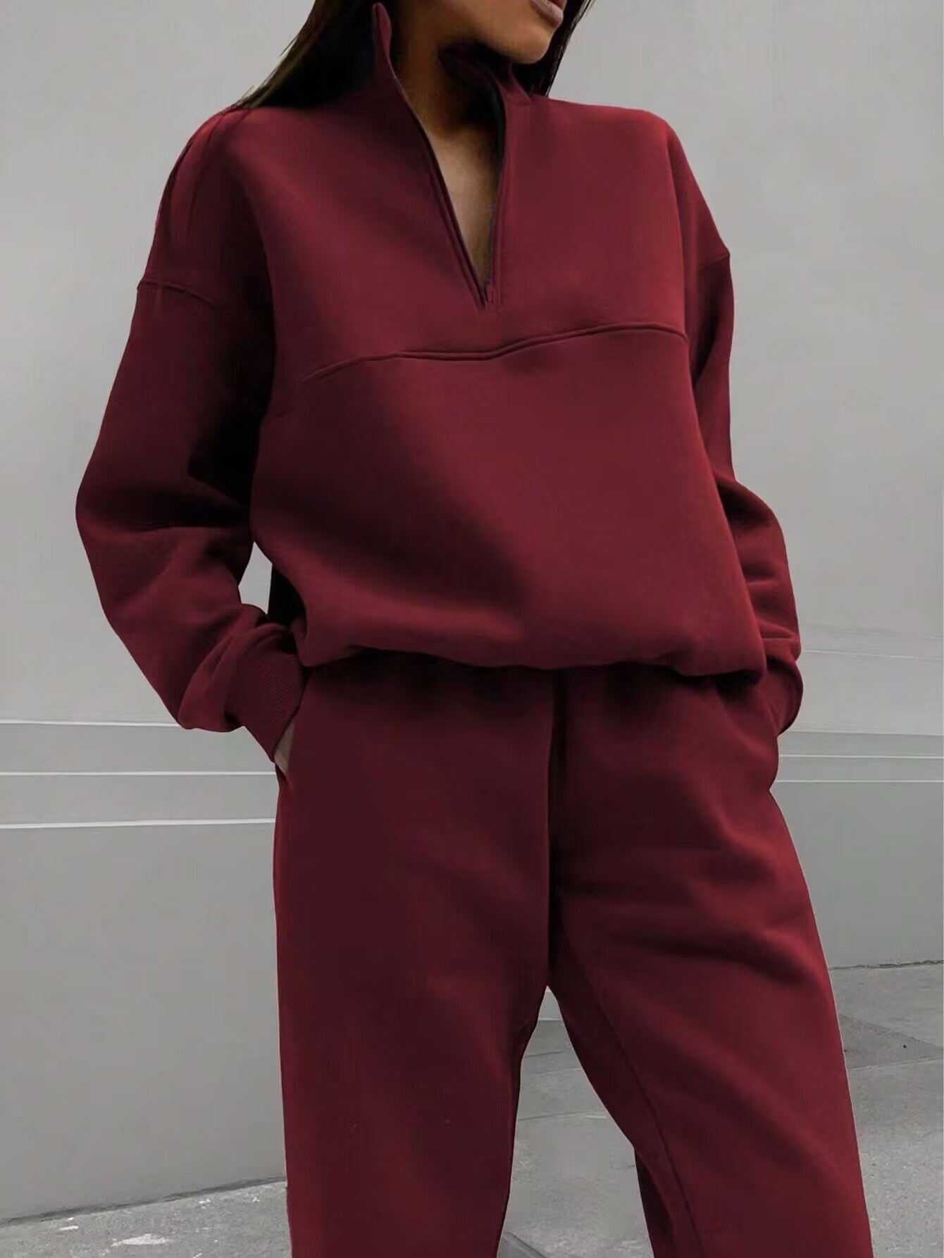 Thick Long Sleeve Sweatshirt and Pants Set
