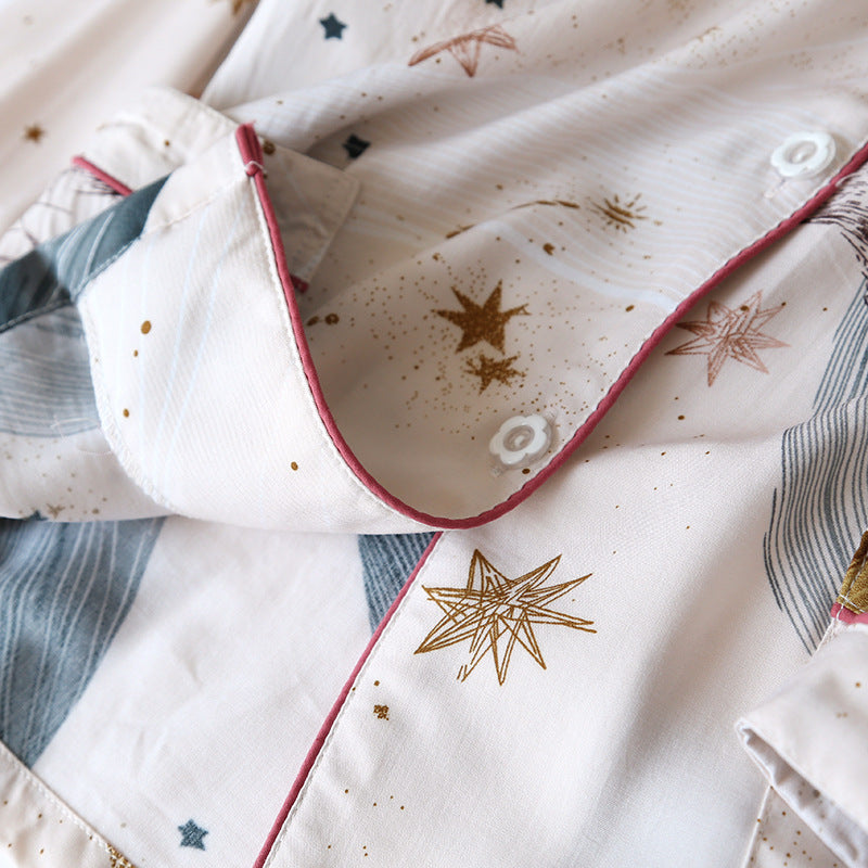 Cotton Long Sleeve Button Pajama Set