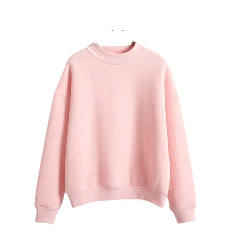 Women's Fleece-Lined Mock Neck Sweatshirt, Warm Long Sleeve Pullover