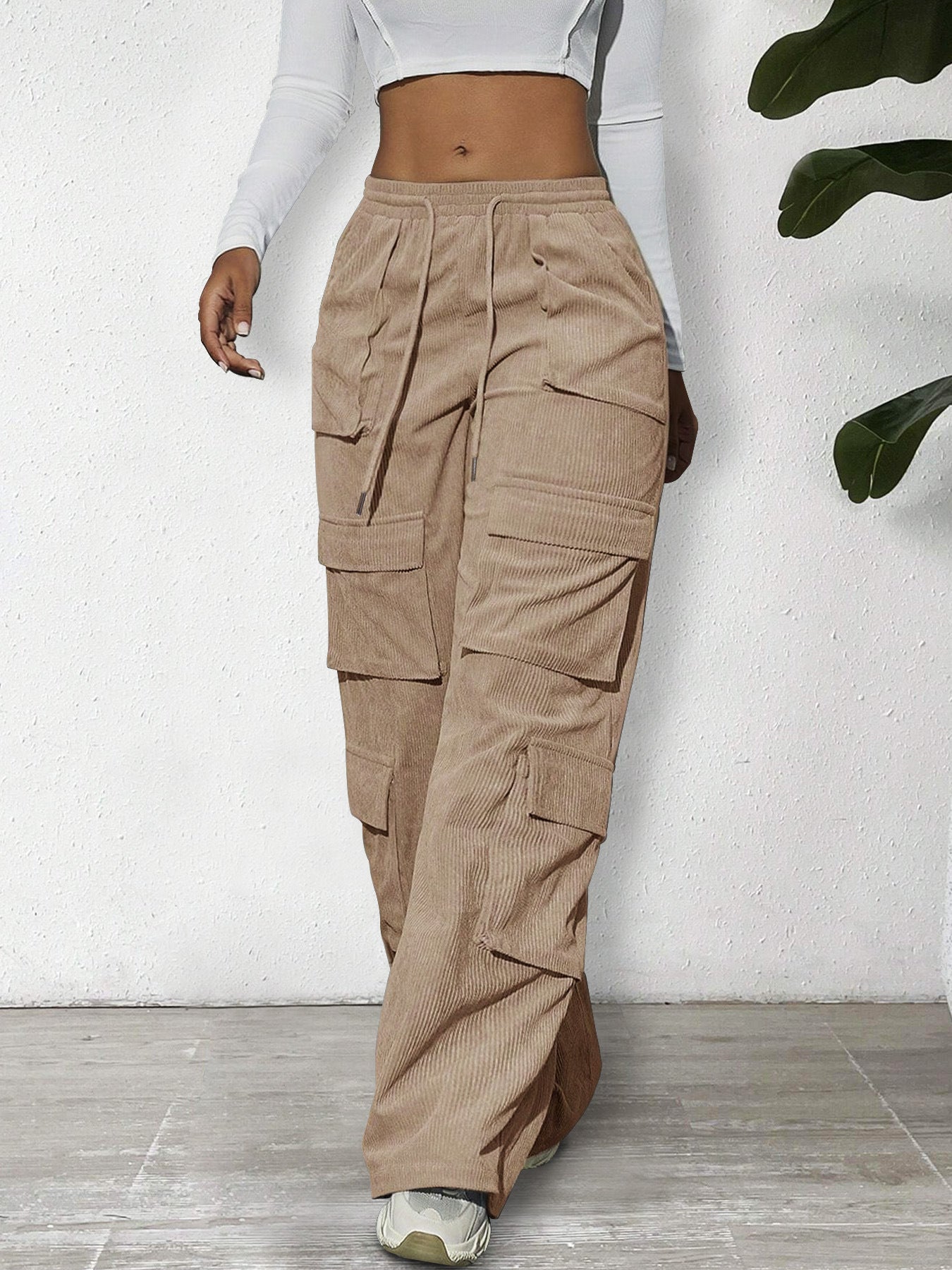 Vintage Wide-Leg Parachute Cargo Pants