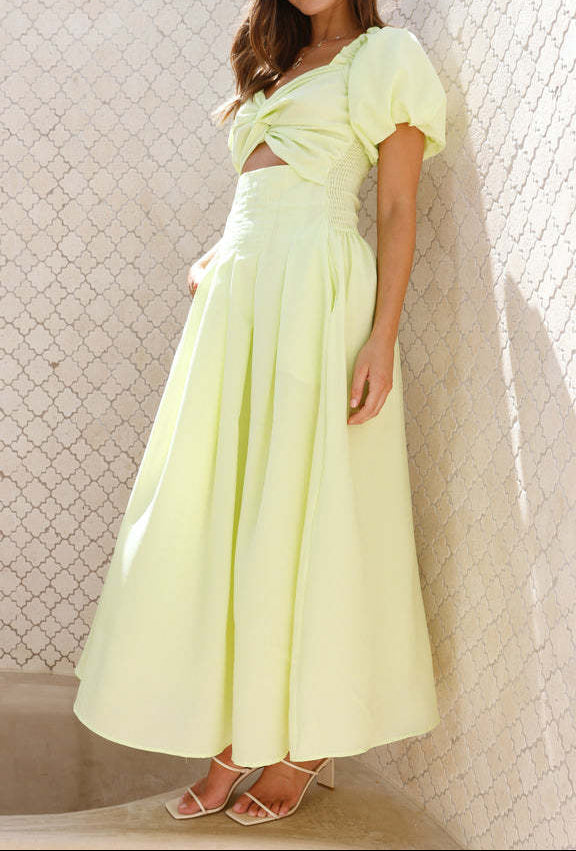 Hollow Out Backless Fitted Midi Dress