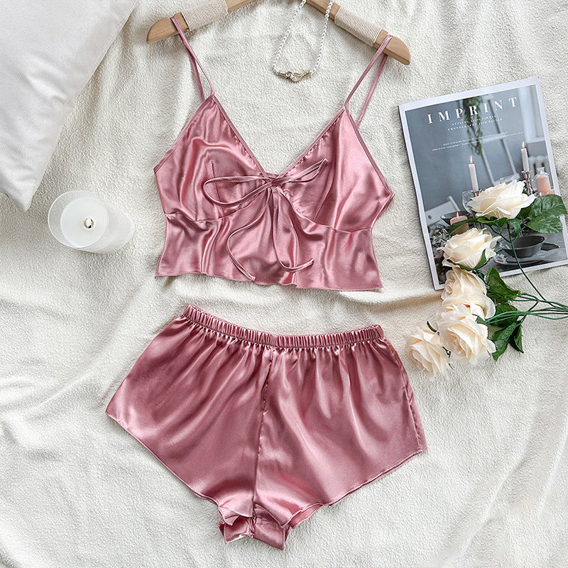 Silk Look Camisole and Shorts Pajama Set