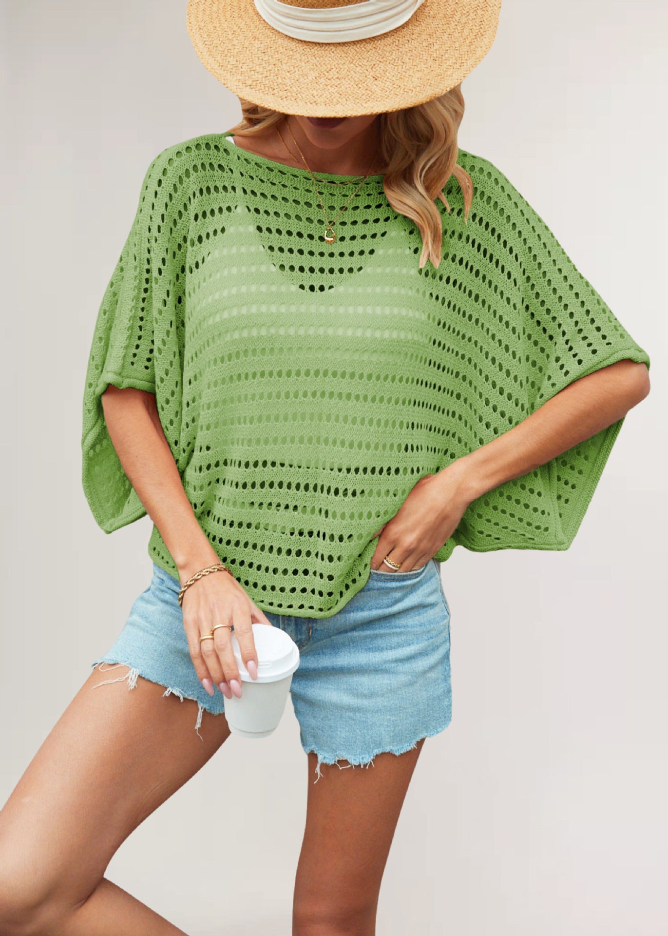 Loose Fit Crochet Knit Top