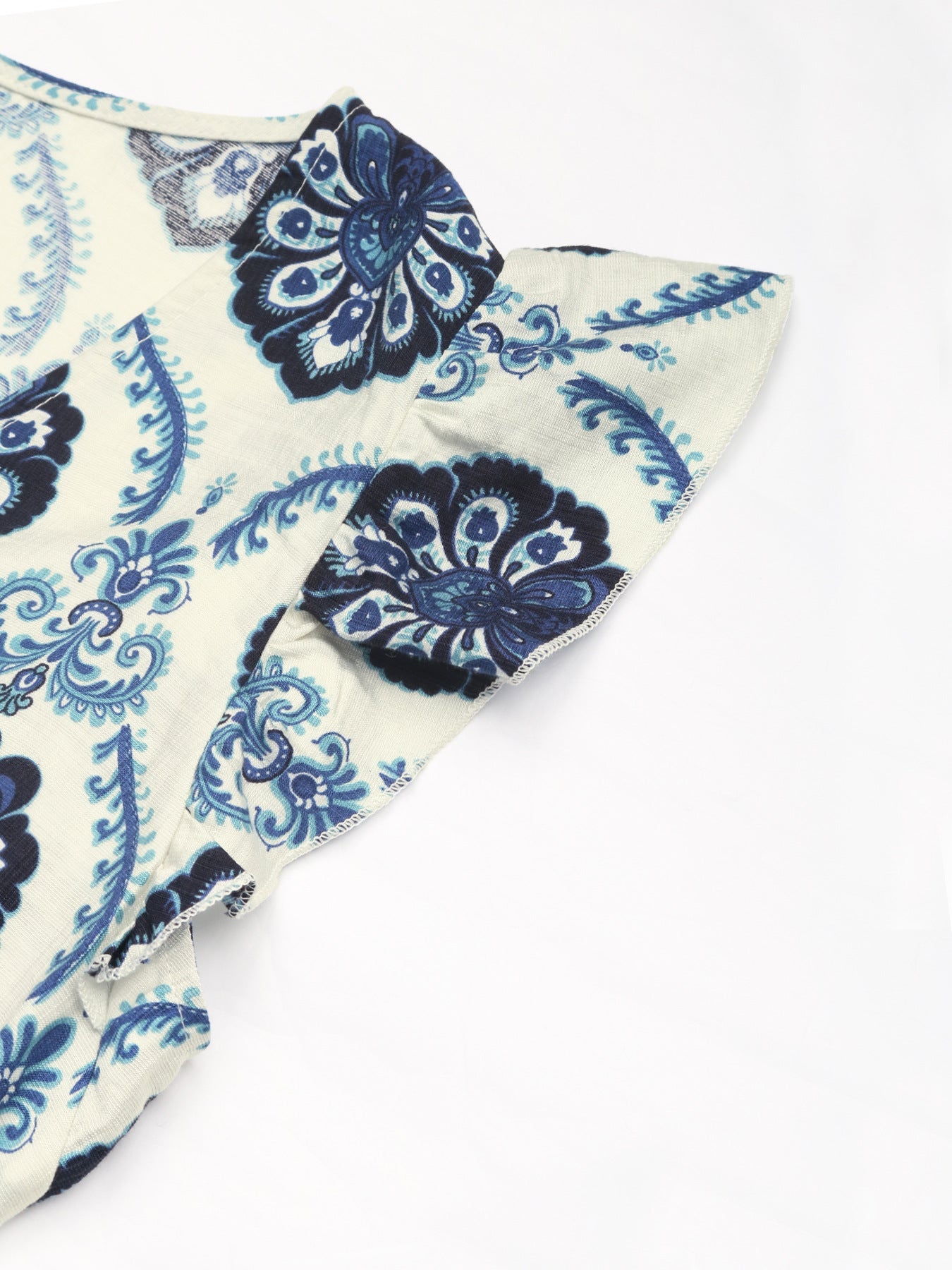 Deep V Neck Printed Loose Maxi Dress