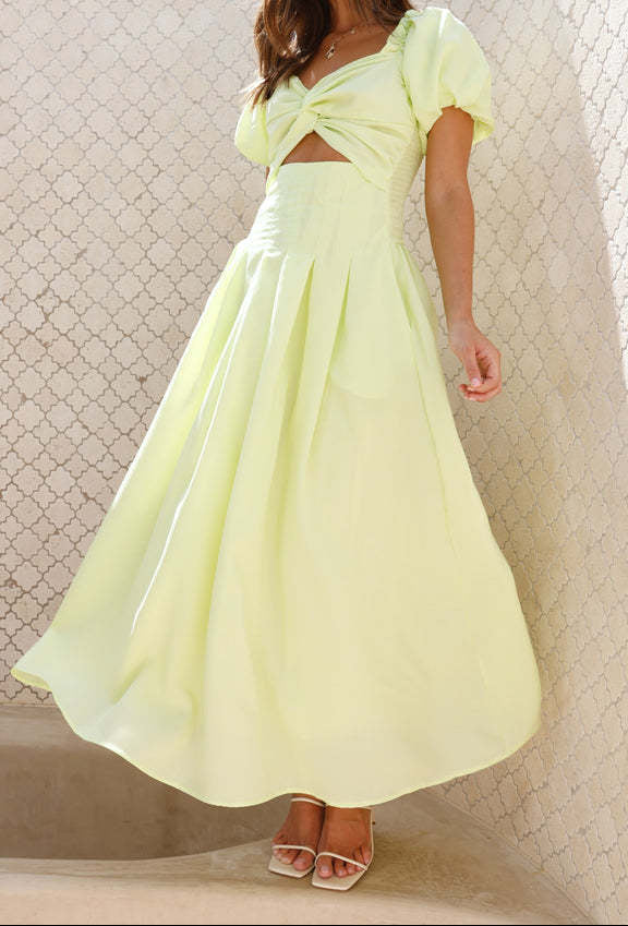 Hollow Out Backless Fitted Midi Dress