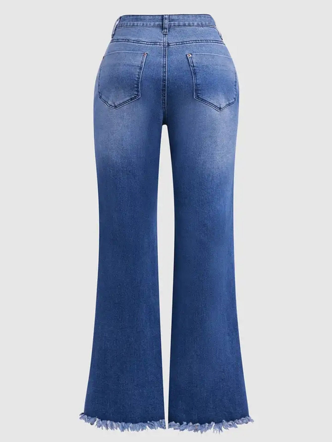 High-Stretch Embroidered Flare Jeans