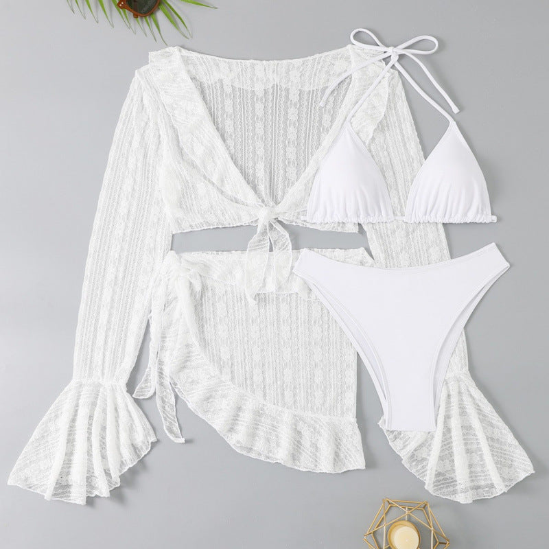 Sheer Mesh Long Sleeve Swim Set