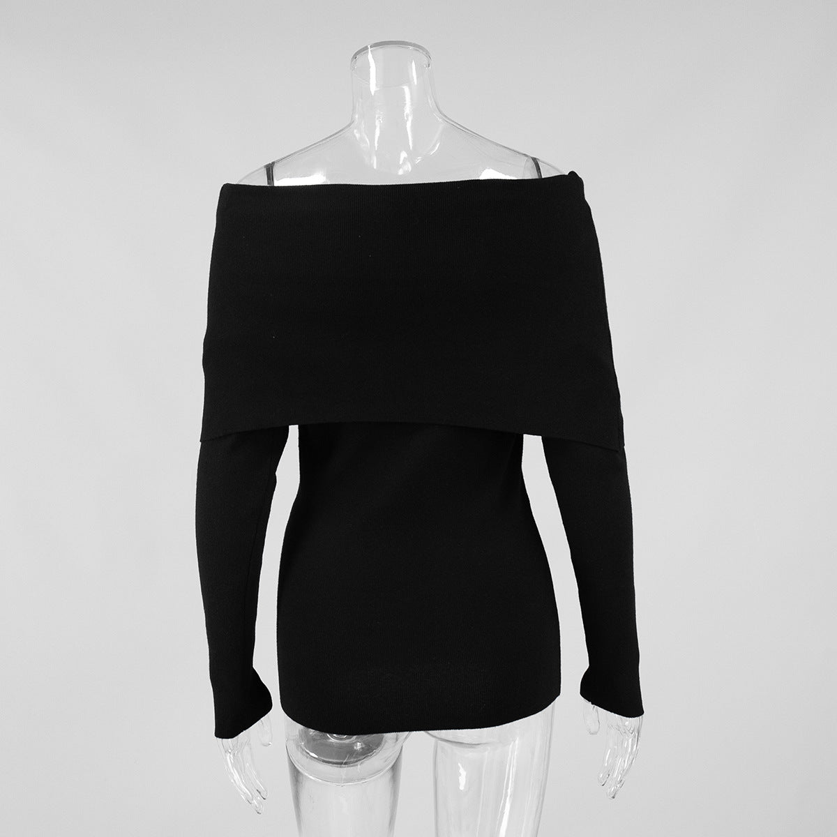 Off Shoulder Knit Sweater Sexy Slim Fit Top Women