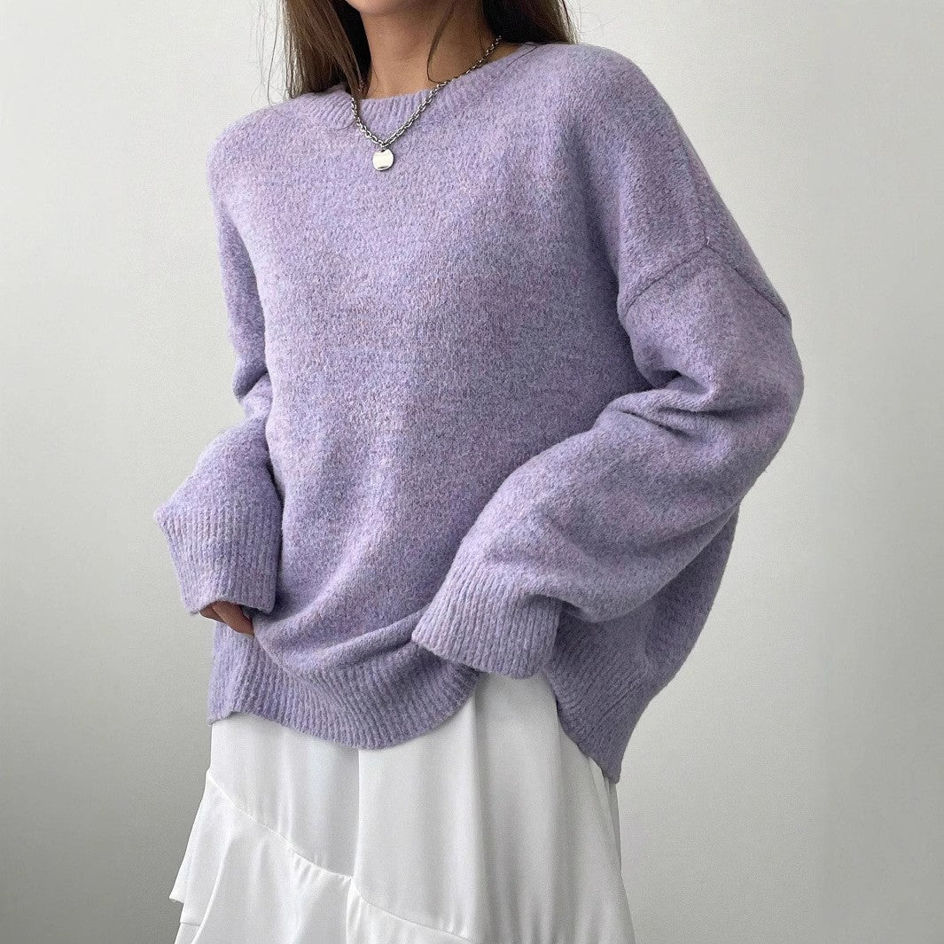 Relaxed Fit Crewneck Knit Sweater