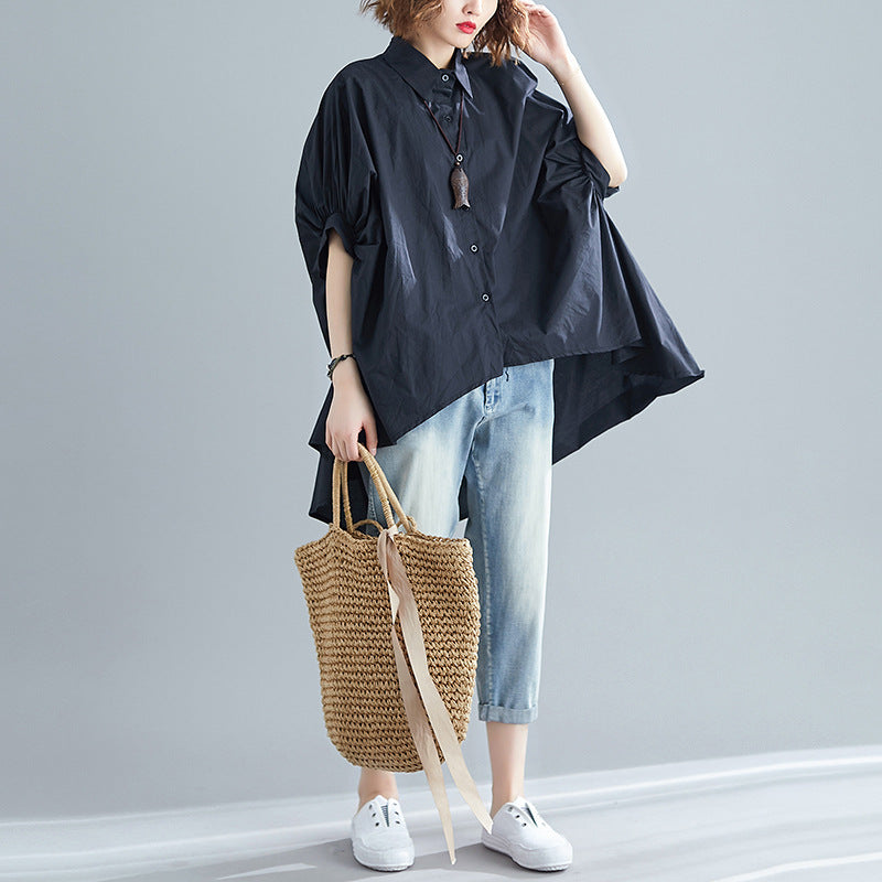 Plus Size Loose High-Low Casual Shirt