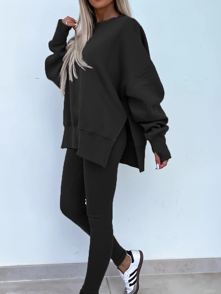Women’s Oversized Sweatshirt and Leggings Set – Casual Tops for Women, Two-Piece Lounge Outfit