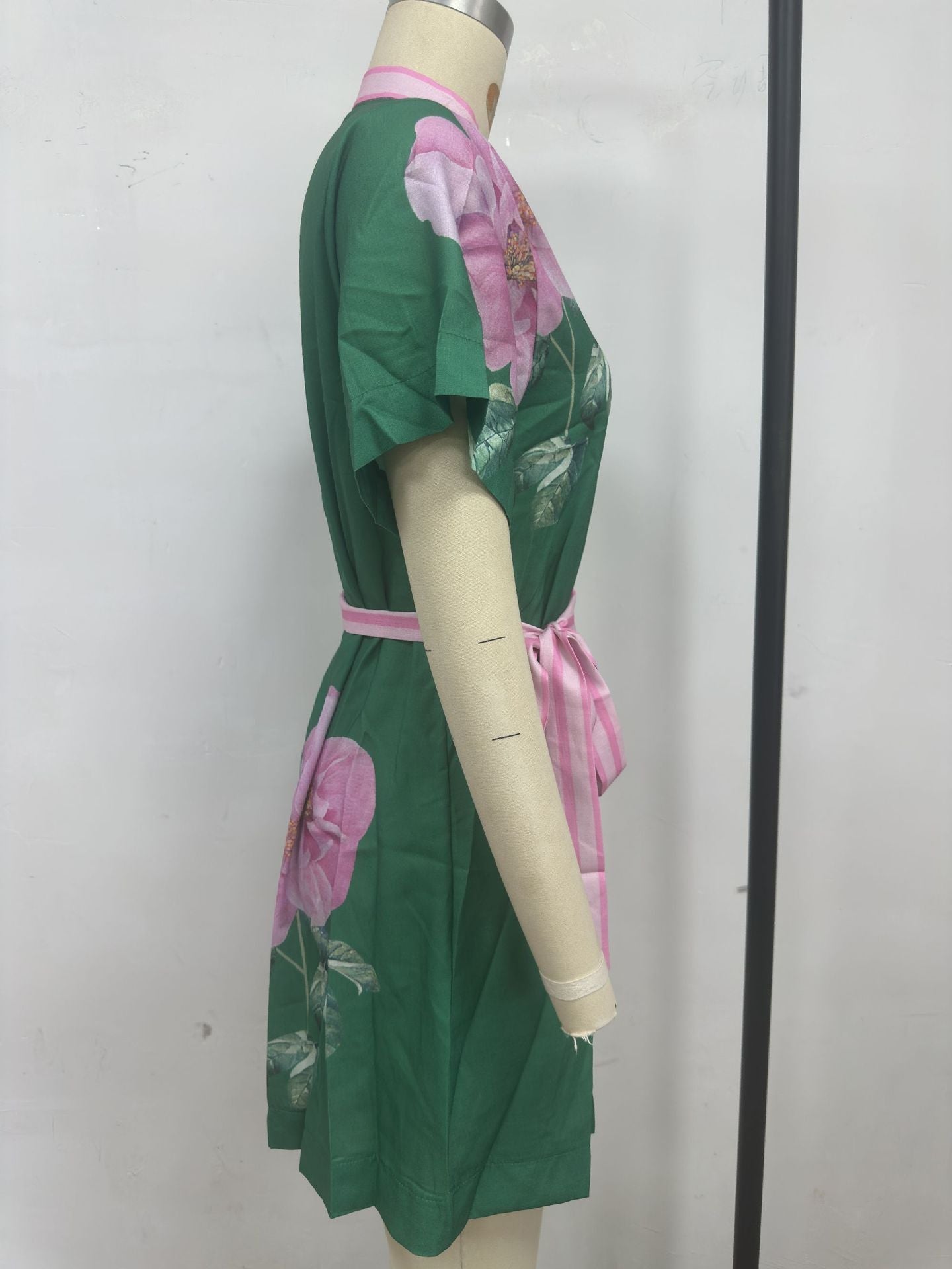 Printed Tie Waist Casual Dress