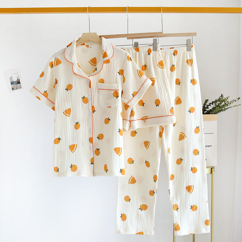 Women Cotton Short Sleeve Pajama Set