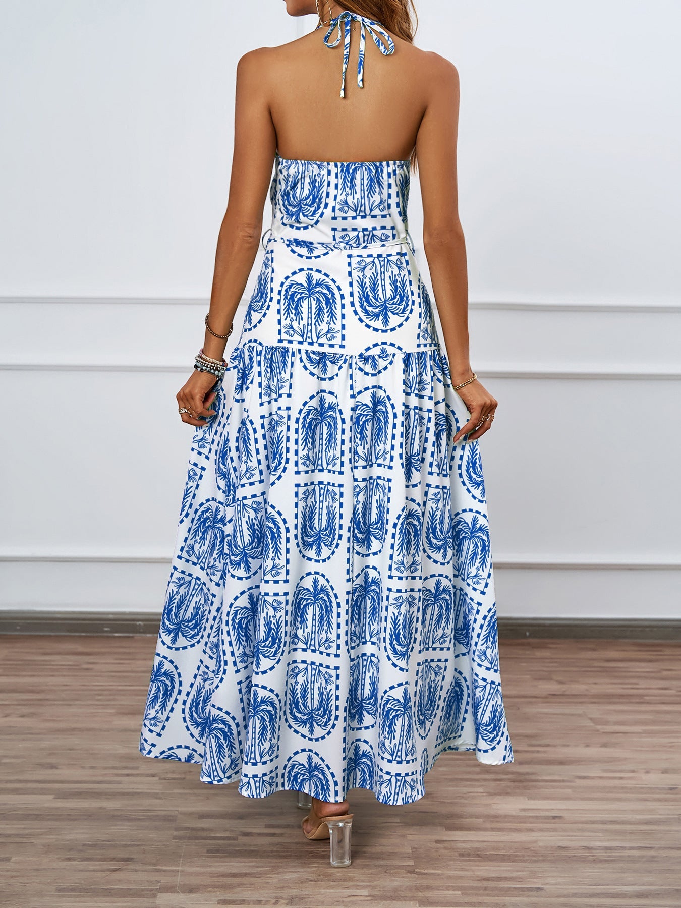 Halter Print Beach Vacation Dress for Women